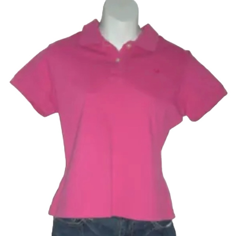 Lilly Pulitzer Polo Shirt Pink Barbie Prep School Mean Girls Preppy Tenniscore M